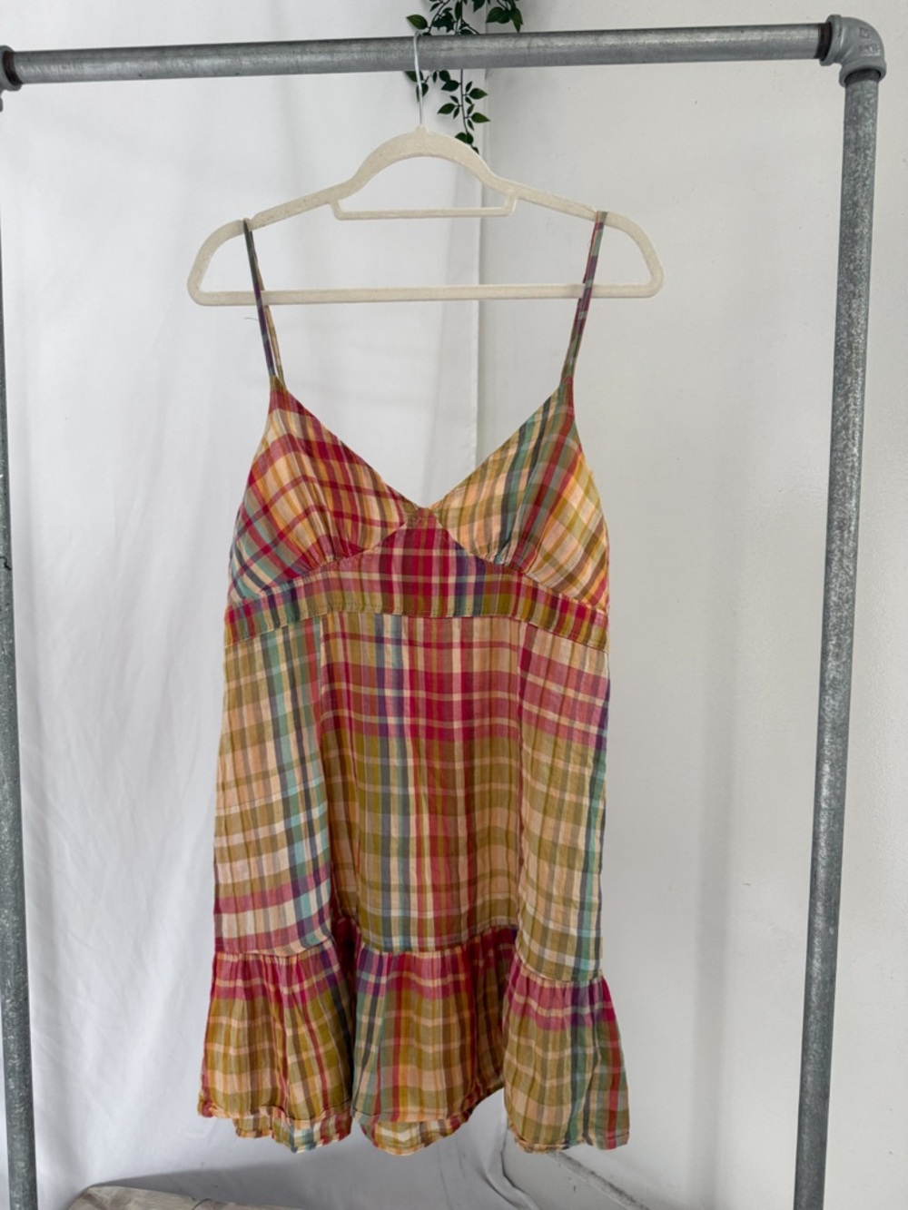 SOLD Vintage Plaid Spaghetti Strap Sundress